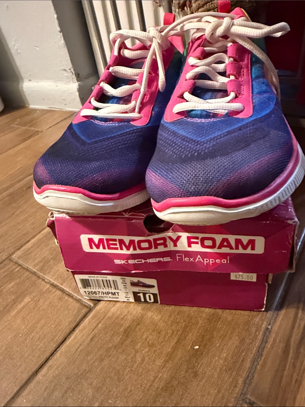 Skechers Women's Blue and Pink Athletic Sneakers